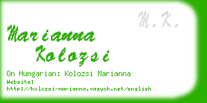 marianna kolozsi business card